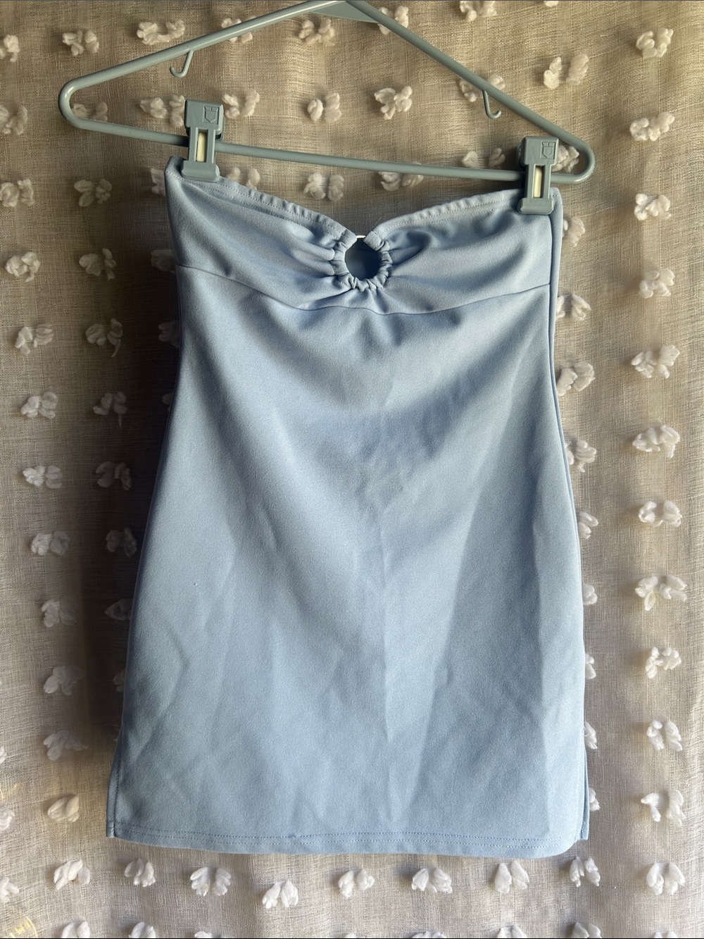SHEIN Light Blue Mini Skirt with Front Ring Detail